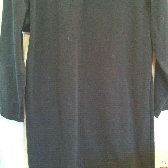 Black Midi Dress Snowmen Cotton Long Sleeve - Picture 5 of 6